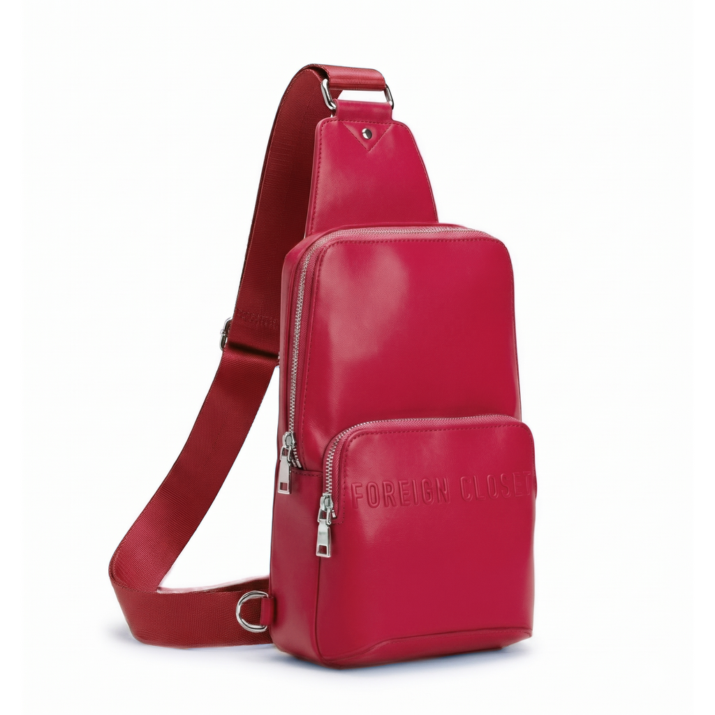 Signature Icon Shoulder Bag- Crimson Red