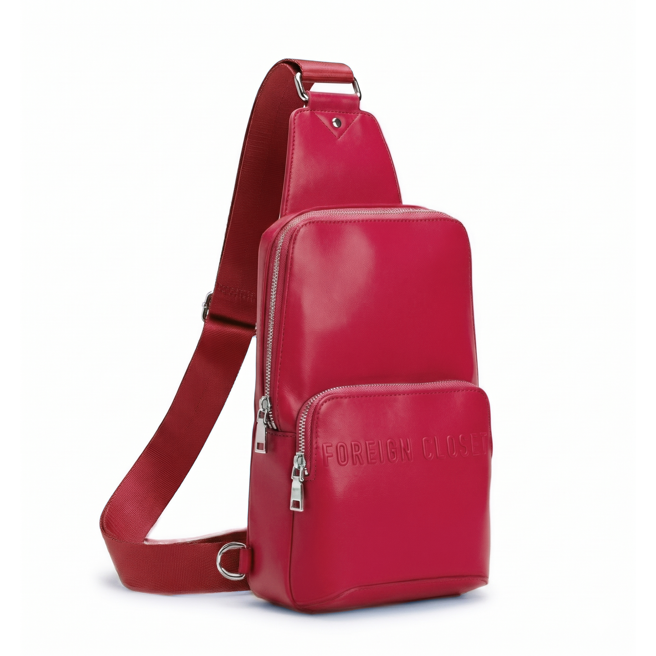 Signature Icon Shoulder Bag- Crimson Red
