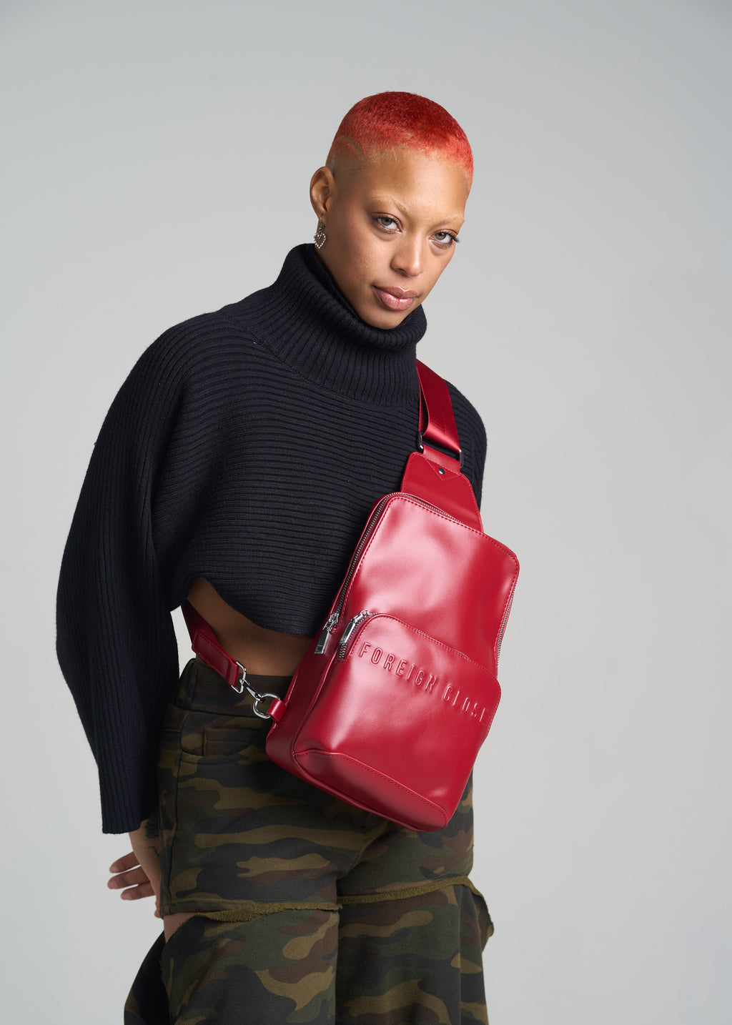 Signature Icon Shoulder Bag- Crimson Red